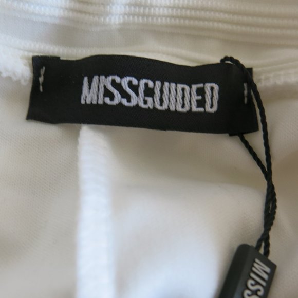 Missguided White Striped Sheer Mesh Pleated Fully Lined Skirt - Size 2 US/ 6 UK - Picture 5 of 7